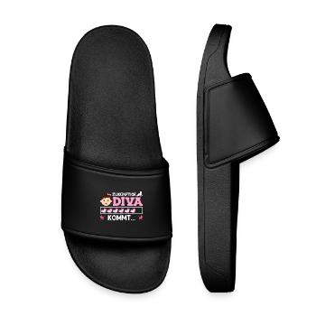 Bientôt Maman FUTURE DIVA ARRIVE Drôle - Claquettes enfant - noir - Devant
