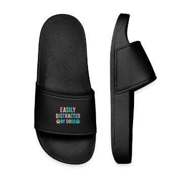 Facilement distrait par les chiens - Claquettes enfant - noir - Devant