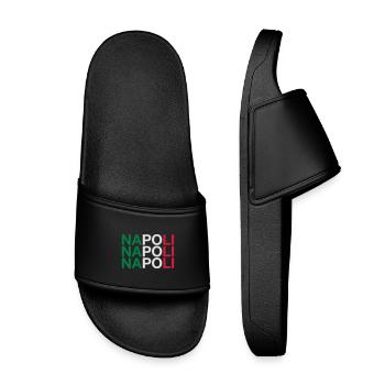 NAPOLI Italian Flag - Naples - Neapel - Kids’ Pool Sliders - black - Front