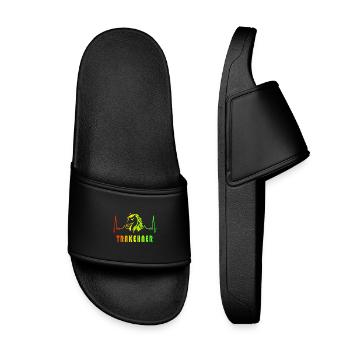 Conception de la fréquence cardiaque des chevaux - Claquettes enfant - noir - Devant