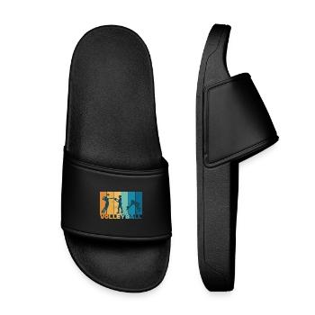 Volleyball Volleyball Player Vintage Gift - Kids’ Pool Sliders - black - Front
