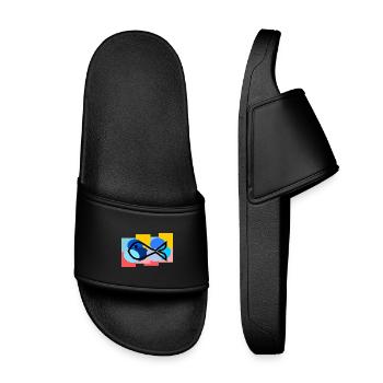 SARDINE. FISH. APRIL FOOL. EASTER. SEA - Kids’ Pool Sliders - black - Front