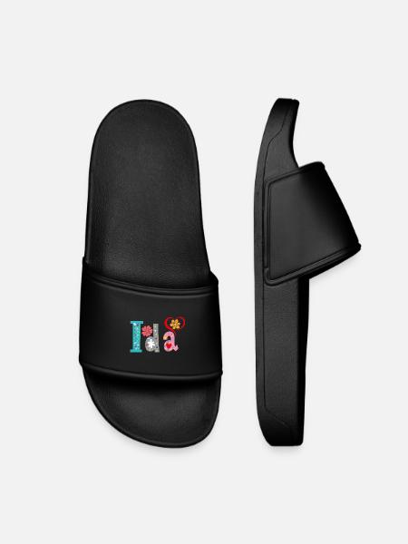 Personalized Ida Name - Kids’ Pool Sliders - black