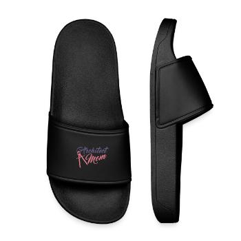 Funny Architect Mom - Kids’ Pool Sliders - black - Front