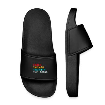 Coach The Man The Myth The Legend Funny Gift - Kinder Badelatschen - Schwarz - Vorne