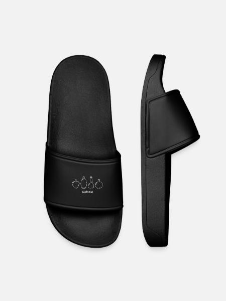 Minimalist Alchemy Potions - Kids’ Pool Sliders - black