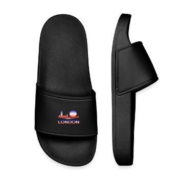 London Skyline Gradient - Kids’ Pool Sliders - black - Front