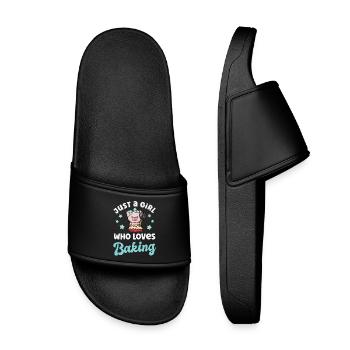 Baking Baker - Kids’ Pool Sliders - black - Front