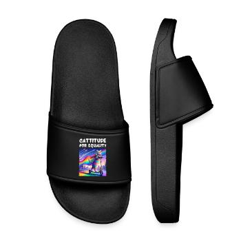 La fierté gay. Cattitude pour l’égalité - Claquettes enfant - noir - Devant