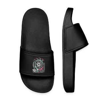 JDM Drift Rim – Tuning & Racing Art - Kids’ Pool Sliders - black - Front