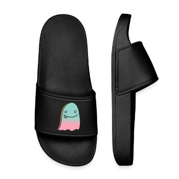 Ghost doodle gradient - Kids’ Pool Sliders - black - Front