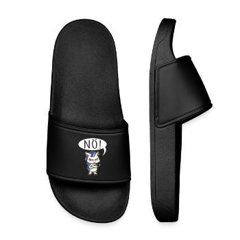 Non Facile Non Licorne Filles Femmes Adolescents - Claquettes enfant - noir - Devant