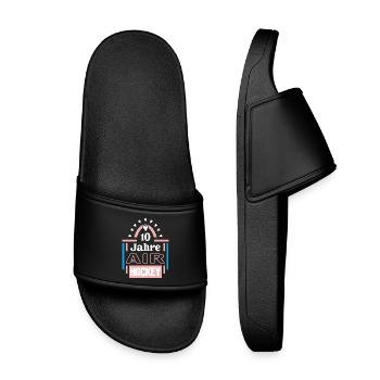 Air Hockey Anniversary 10 Years Air Hockey Player - Kids’ Pool Sliders - black - Front