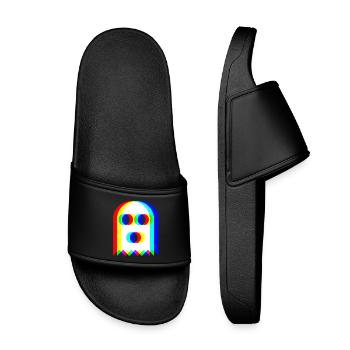 👻 RGB-Geist - Kinder Badelatschen - Schwarz - Vorne