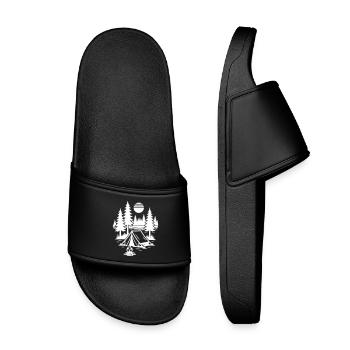 Zelt Natur Lagerfeuer Camping - Kinder Badelatschen - Schwarz - Vorne