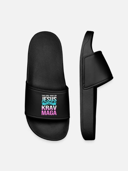 Krav Maga - Kinder Badelatschen - Schwarz