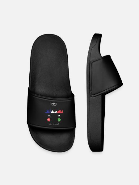 Paris appelle le design de voyage skyline français - Claquettes enfant - noir