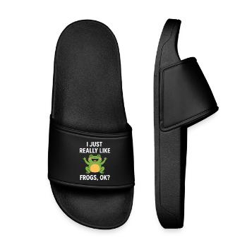 I just like frogs very much Design - Kids’ Pool Sliders - black - Front