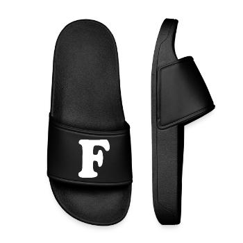 Grande impression en F | Lettre F | F Logo - Claquettes enfant - noir - Devant