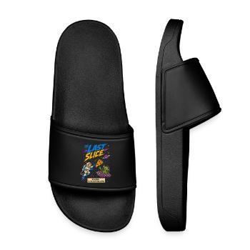 The last slice of pizza in space - Kids’ Pool Sliders - black - Front