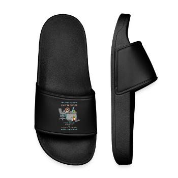 Funny Sloth Saying Professional Napping - Kids’ Pool Sliders - black - Front