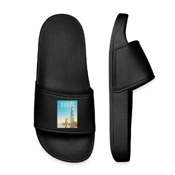 Dubai Skyline – Desert Metropolis - Kids’ Pool Sliders - black - Front