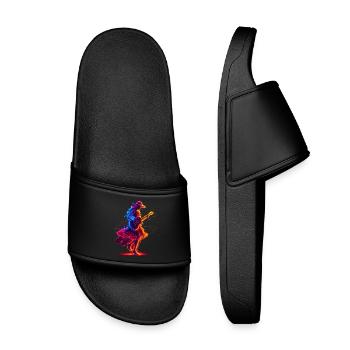 Guitariste Girl Synthwave - Claquettes enfant - noir - Devant
