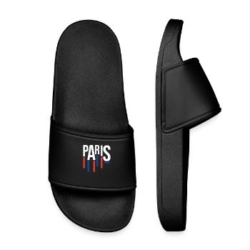 Souvenir Bleu Rouge Paris - Hommage à la France - Claquettes enfant - noir - Devant