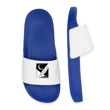 Moon Feather Geometric - Kids’ Pool Sliders - royal blue - Front