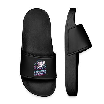 DJ Humor Animal Scottish Fold Chat - Kids’ Pool Sliders - black - Front