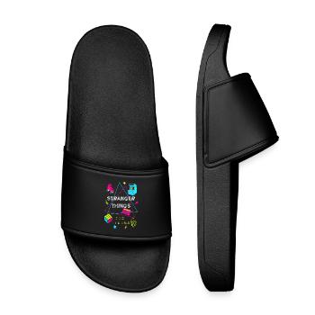 80s Neon Retro Gaming - Kids’ Pool Sliders - black - Front