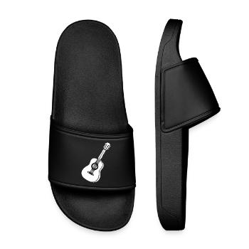 Guitar Music Gift Musician Guitarist - Kids’ Pool Sliders - black - Front