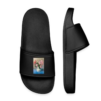 Peinture - Peinture avec des roses dans un vase. - Claquettes enfant - noir - Devant