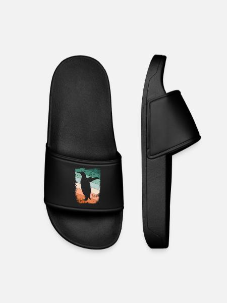 Penguin Penguins - Kids’ Pool Sliders - black
