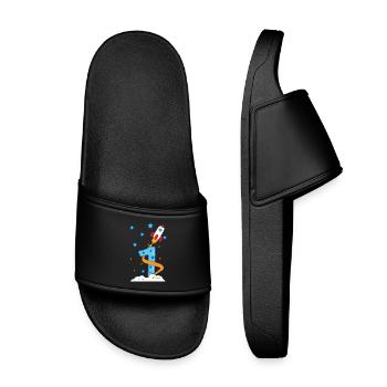 1. Anniversaire bébé enfant fusée - Claquettes enfant - noir - Devant
