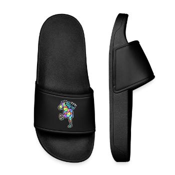 Ross Polygon Icelandic Horses Icelandic Horse Fool - Kids’ Pool Sliders - black - Front