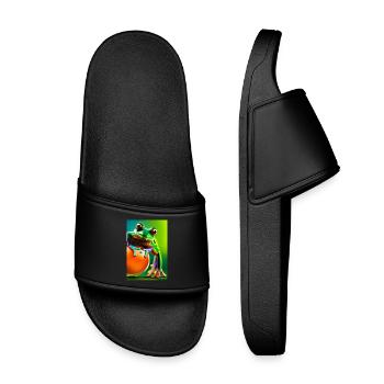 Colorful Frog - Kids’ Pool Sliders - black - Front