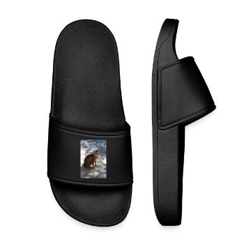 Cat Kitten - Kids’ Pool Sliders - black - Front