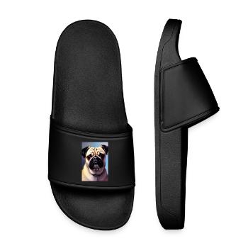 Pug Dog - Kids’ Pool Sliders - black - Front