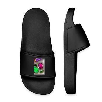 Pierres précieuses colorées - Claquettes enfant - noir - Devant