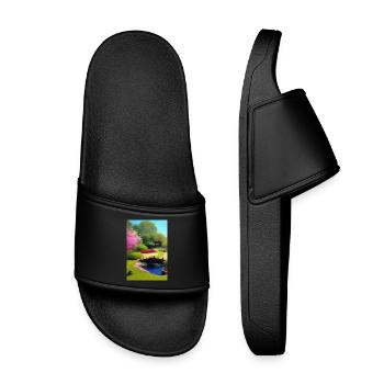 Jardin zen chinois - Claquettes enfant - noir - Devant