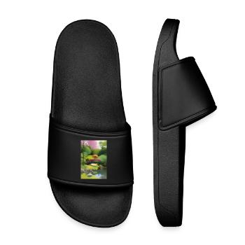 Jardin zen chinois - Claquettes enfant - noir - Devant