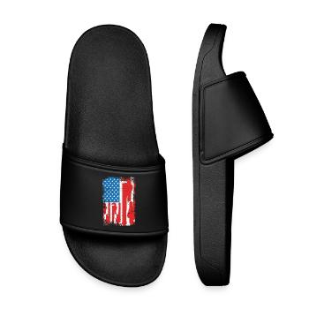 Installateur Drapeau des États-Unis - Claquettes enfant - noir - Devant
