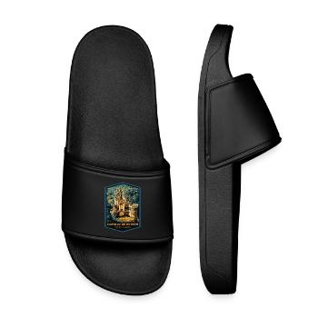 Illustration Butrón Castle, Gatika - Kids’ Pool Sliders - black - Front