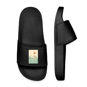Une photo estivale au bord de la mer - Claquettes enfant - noir - Devant