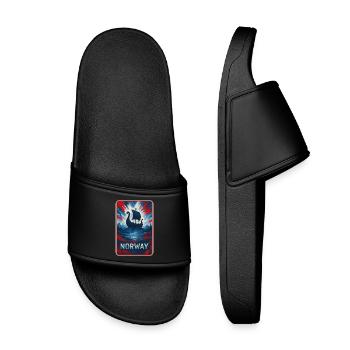 Norway Landscape Flags Design - Kids’ Pool Sliders - black - Front