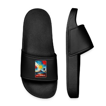 Conception des drapeaux des Philippines - Claquettes enfant - noir - Devant