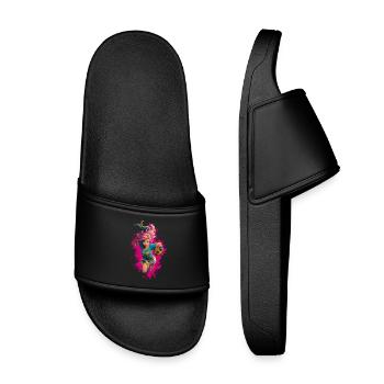 Football Girl Anime - Kids’ Pool Sliders - black - Front