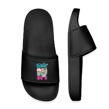 Retour rétro au design vintage des années 80 - Claquettes enfant - noir - Devant
