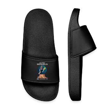Lumberjack and his tools - Kids’ Pool Sliders - black - Front